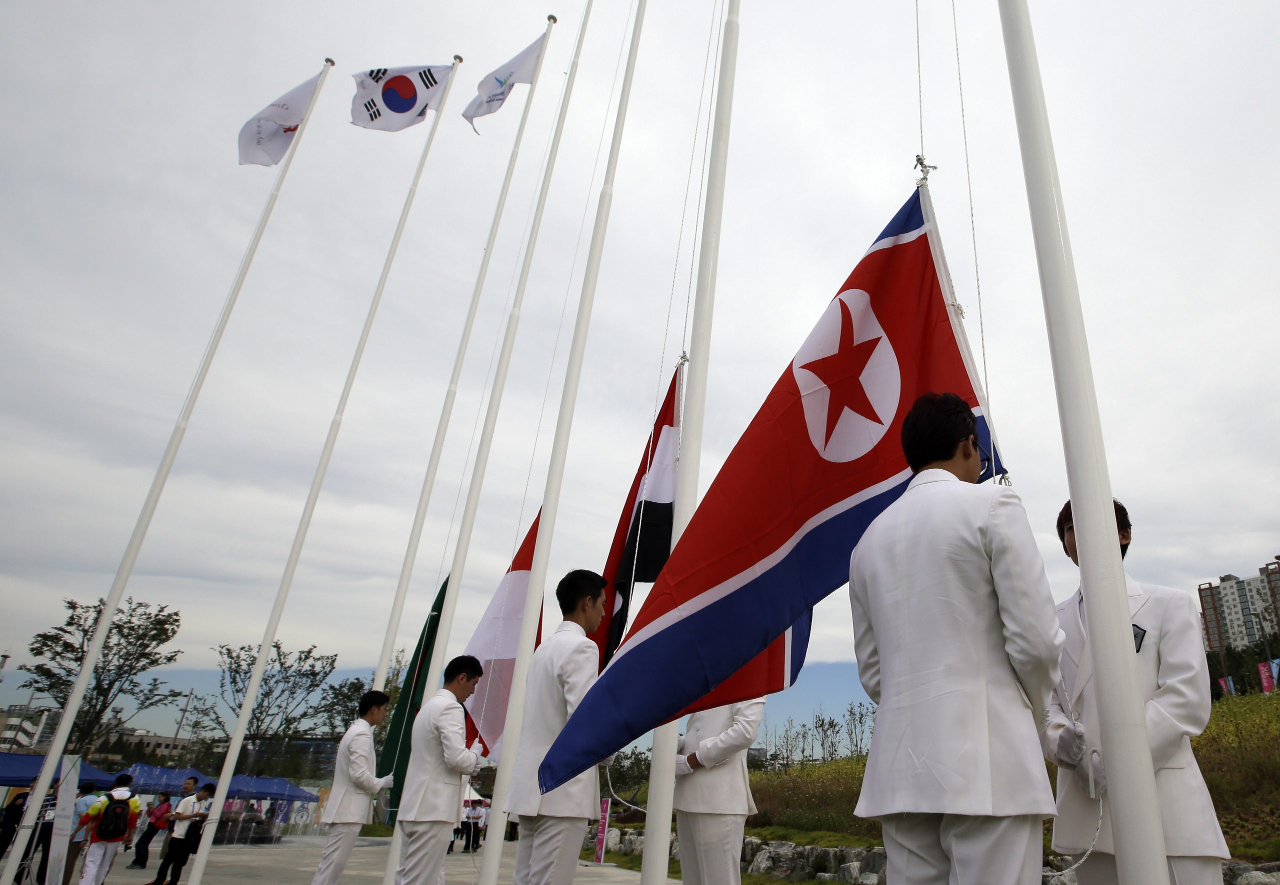 North Korean team welcomed to Asian Games village