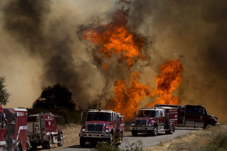 California officials say diesel soot to blame for giant Apple wildfire