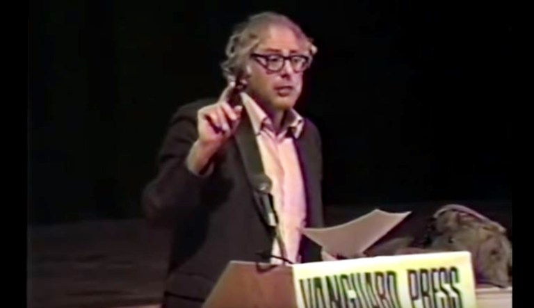 Bernie Sanders speaks at an event in 1988.