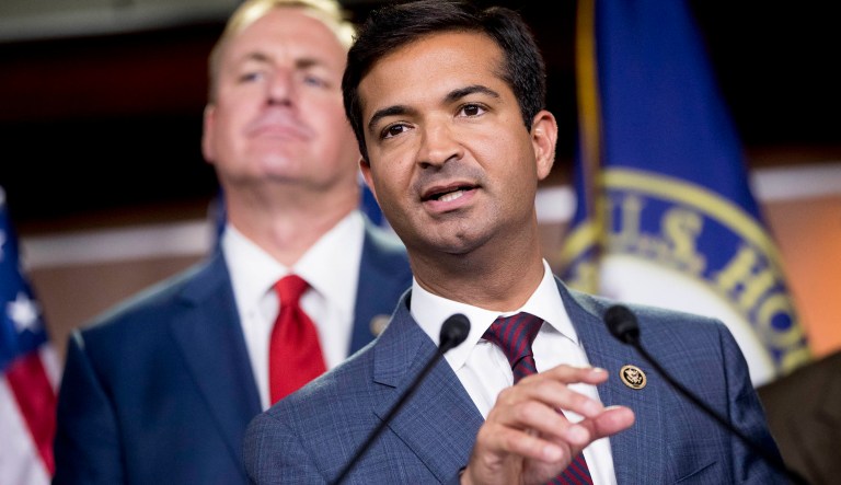 In this June 27, 2018, file photo, U.S. Rep. Carlos Curbelo, R-Fla., speaks at a news conference on Capitol Hill in Washington.