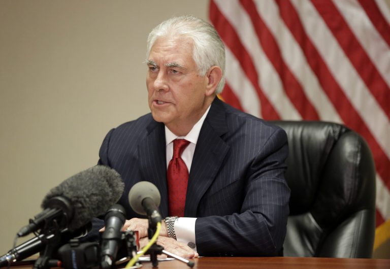 Rex Tillerson said Russia was not part of the chemical weapons attack on Syrian citizens last week. (AP Photo/Lynne Sladky)