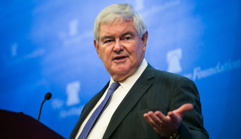 Former House Speaker Newt Gingrich accused special counsel Robert Mueller on Thursday of trying to destroy, undermine and cripple Donald Trump's presidency.