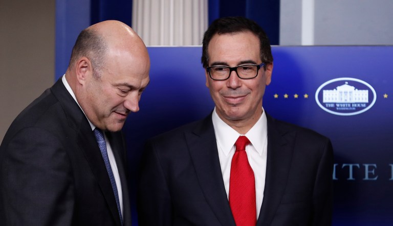 Mnuchin said he and Cohn have been in touch 