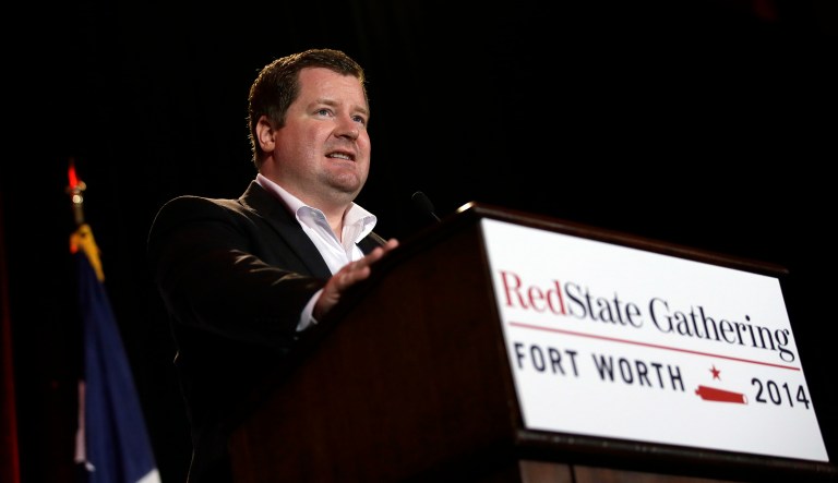 Conservative radio host Erick Erickson announced earlier this year that he would be leaving Fox News after being a paid contributor. He is one out of several big media personalities who lost their jobs in 2017. (AP Photo/Tony Gutierrez)