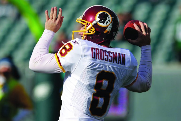 Rob Carr/Getty Images
Washington Redskins quarterback Rex Grossman threw 20 interceptions last season.