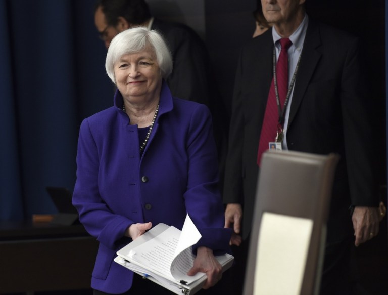 The decision from the Feds to hold their interest rate target steady came at the end of a two-day meeting of the central bank's monetary policy committee in Washington. (AP Photo)