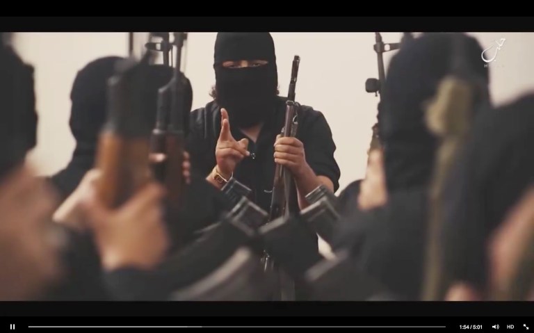 A video of propaganda by Islamic State is seen online on November 18, 2015. It shows young children being trained in an undisclosed area somewhere between Syria and Iraq. (Sipa USA via AP)