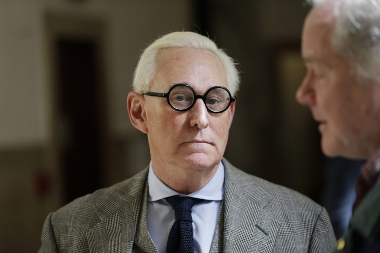 The House Intelligence Committee's decision to postpone Roger Stone's testimony comes after he insulted two Democratic members while appearing on a radio show in Buffalo, N.Y. (AP Photo/Seth Wenig)