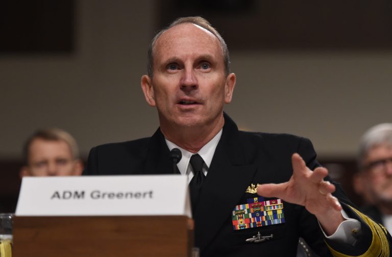 Retired Adm. Jonathan Greenert will serve on the company's board of directors in the U.S. for three years. (AP Photo/Molly Riley)