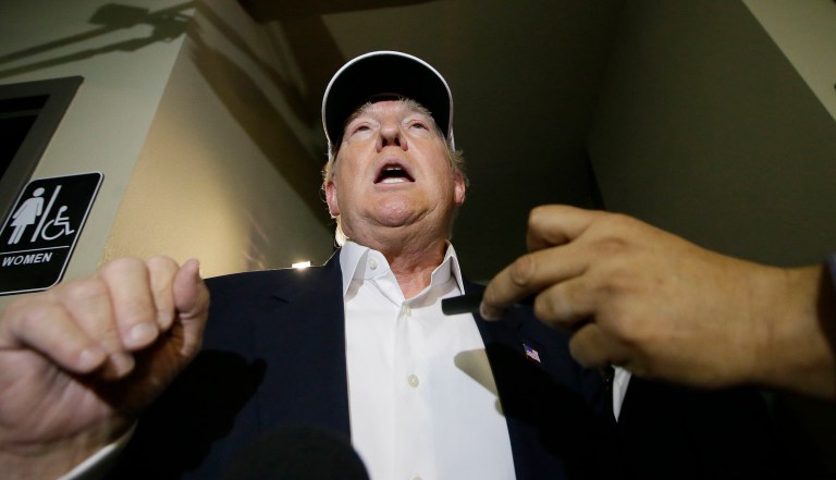 Donald Trump is considering a last-minute trip to meet with Mexican President Enrique Pena Nieto on Wednesday. (AP Photo/LM Otero)