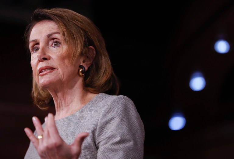 House Minority Leader Nancy Pelosi of Calif. speaks with reporters on Capitol Hill in Washington, Thursday, April 6, 2017. (AP Photo/Pablo Martinez Monsivais)