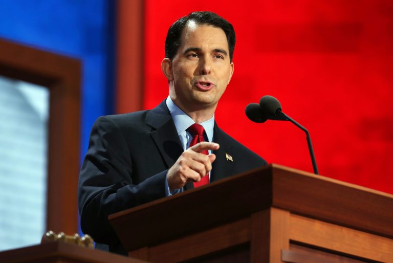 One Republican close to Gov. Scott Walker said many in the party fret that he could be haunted on a national campaign trail by his failure to finish college. But others said Walker's mastery of retail politics will blunt voter worries and boost his chances in New Hampshire and Iowa. (Photo by Chip Somodevilla/Getty Images)
