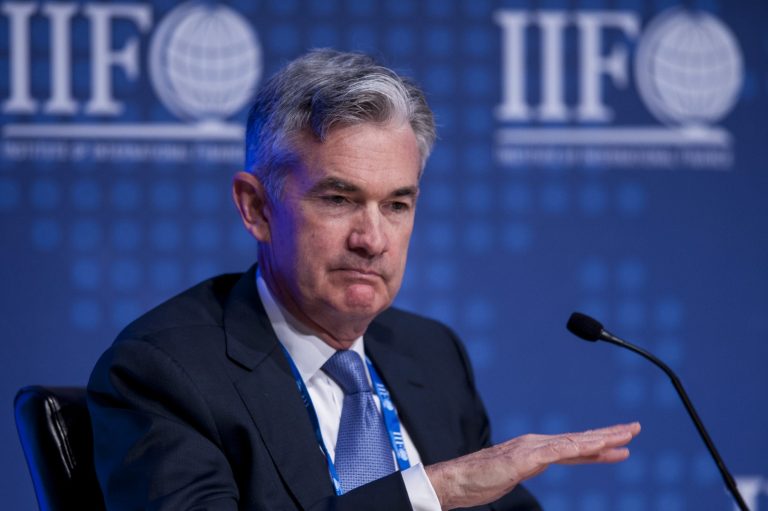 Jerome Powell, governor of the U.S. Federal Reserve, listens during an event in Washington, D.C. (Pete Marovich/Bloomberg)