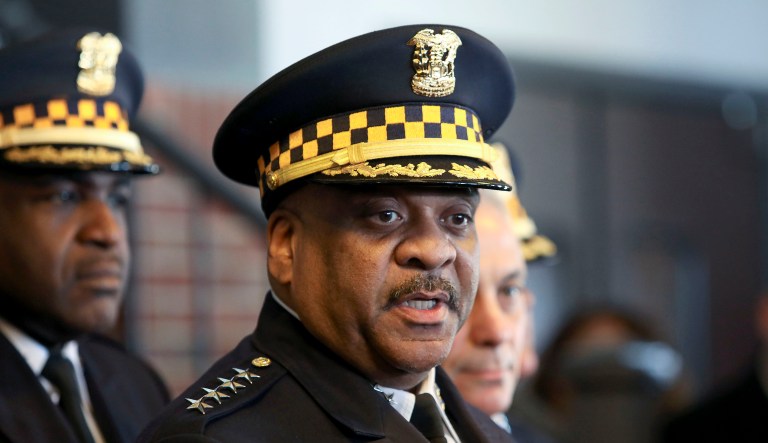Chicago Police Superintendent Eddie Johnson speaks during a news conference Tuesday, March 26, 2019, after prosecutors abruptly dropped all charges against "Empire" actor Jussie Smollett, abandoning the case barely five weeks after he was accused of lying to police about being the target of a racist, anti-gay attack in downtown Chicago.