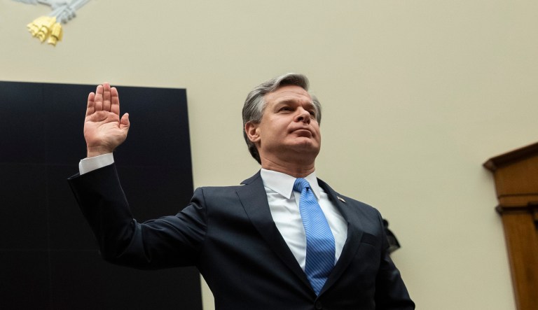 FBI Director Christopher Wray is sworn in as he testifies during an oversight hearing of the House Judiciary Committee, on Capitol Hill, Wednesday, Feb. 5, 2020 in Washington.
