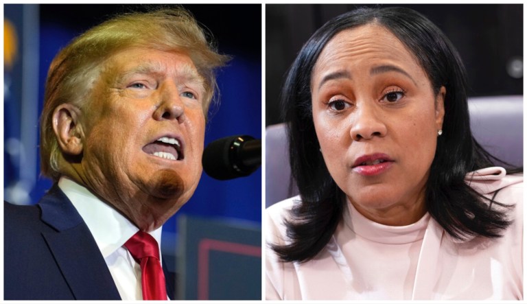 Former President Donald Trump and Fulton County District Attorney Fani Willis.