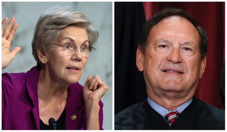 Supreme Court Justice Samuel Alito appeared to troll Sen. Elizabeth Warren on Monday when he asked about 'family lore' on Native American ancestry during a landmark affirmative action case.