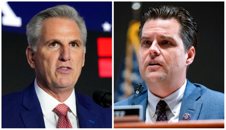 Kevin McCarthy and Matt Gaetz.
