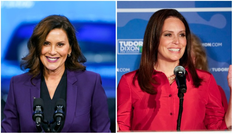 Gov. Gretchen Whitmer (D) and Republican challenger Tudor Dixon
