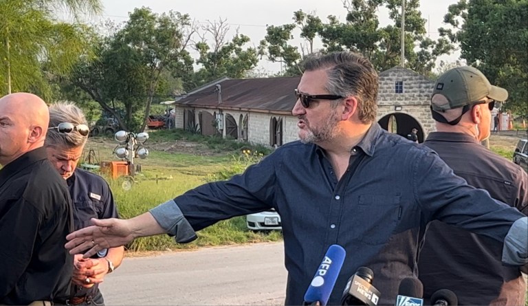 Sen. Ted Cruz speaks at the southern border in Brownsville, Texas, ahead of the end of Title 42.