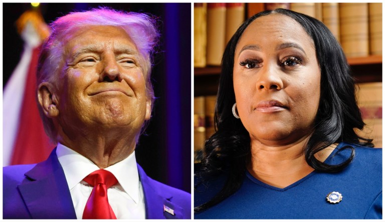 From left to right: former President Donald Trump and Fulton County District Attorney Fani Willis.