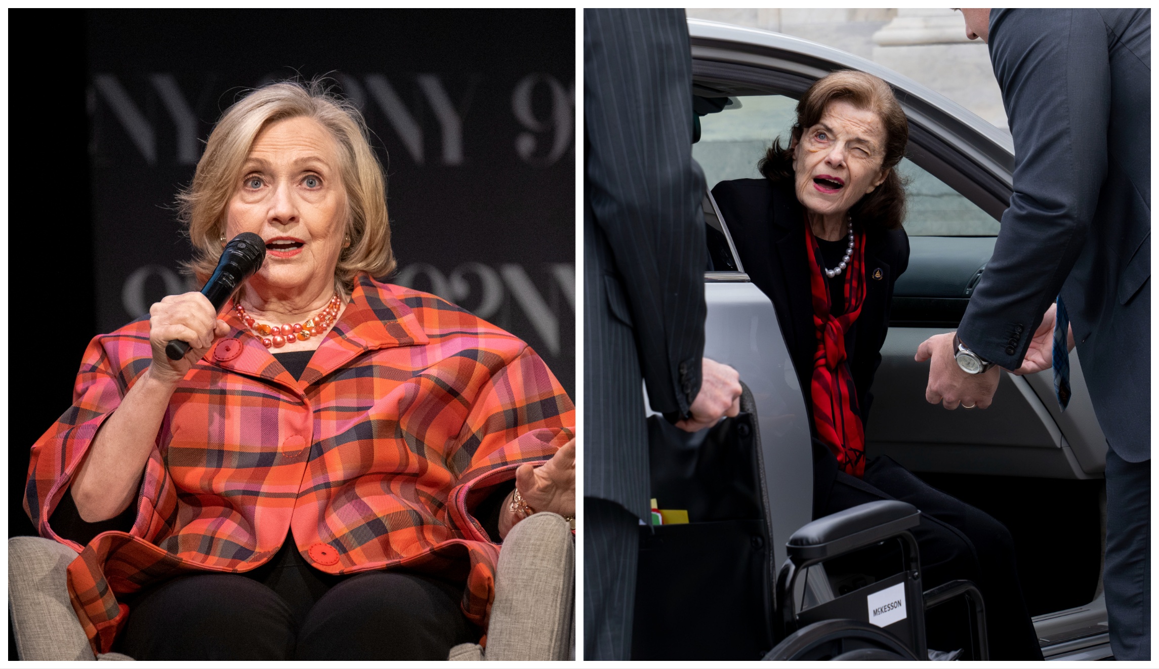 Hillary Clinton and Dianne Feinstein
