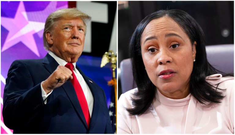 From left to right: Former President Donald Trump and Fulton County District Attorney Fani Willis.