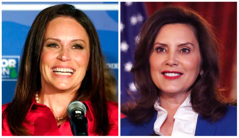 Tudor Dixon and Gretchen Whitmer