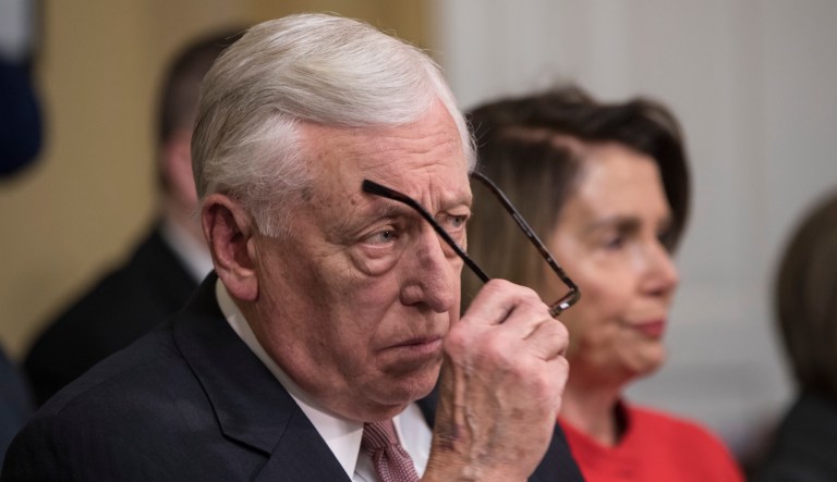 Minority Whip Steny Hoyer, D-Md., appears before the House Rules Committee on Capitol Hill, in Washington, Thursday, Dec. 21, 2017.