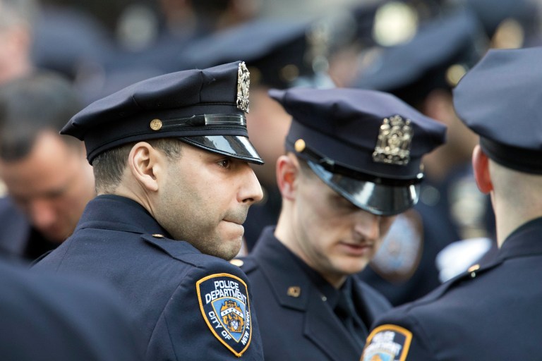 An officer angry about press bias is much more likely to report frustration and even anger with his job. (AP Photo/Mary Altaffer)
