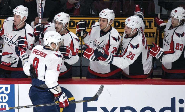 Paul Chiasson/Canadian Press/AP
Winger Alex Ovechkin scored his 26th goal of the season to help the Caps win their fifth straight and keep them in the division lead.