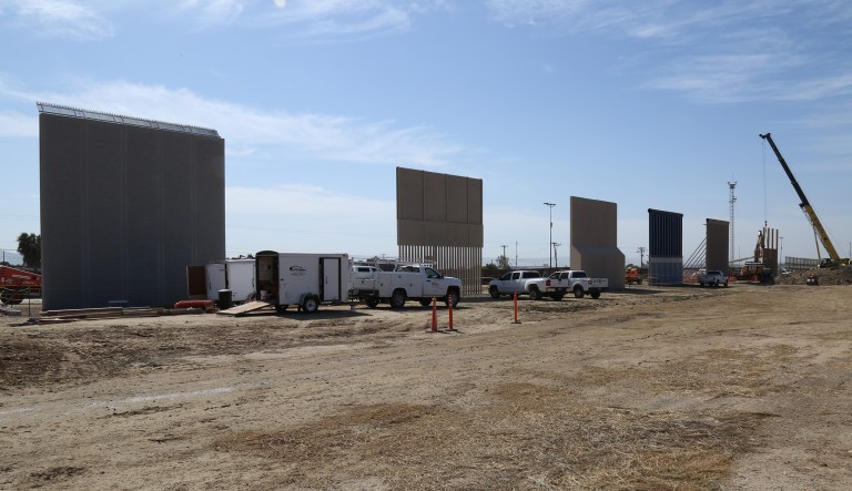 Contractors have completed eight prototypes of a border wall. President Trump and Republicans have insisted on funding for a wall, but that has been a nonstarter with Democrats. (Arik Dashevsky/Washington Examiner)