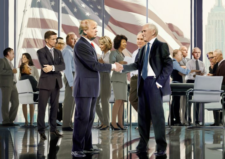 President-elect Donald Trump might have been expected to shun movement conservatives in his executive branch appointments, carving out space only for early supporters. This hasn't been the case. (Illustration by Bill Lesniewski for the Washington Examiner)