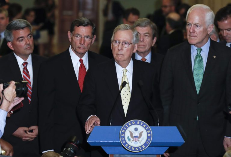 Senate Majority Leader Mitch McConnell previously warned Republicans that if they failed to reach an agreement they would have to work with Democrats to fix the healthcare law, and he reiterated that position Tuesday. (AP Photo/Carolyn Kaster)