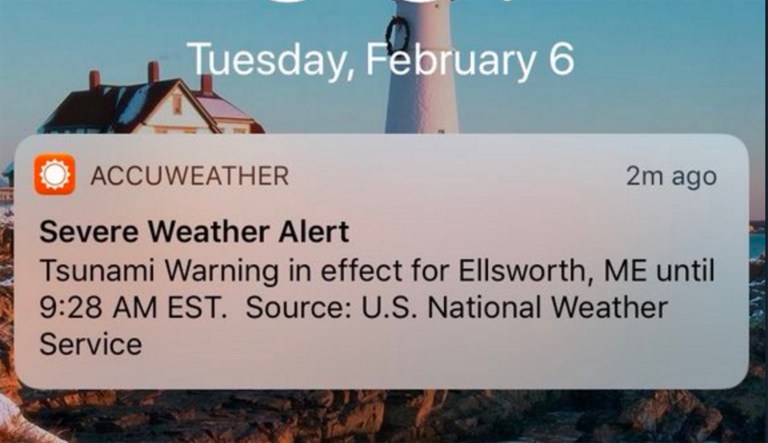 The National Weather Service says the warning was a 