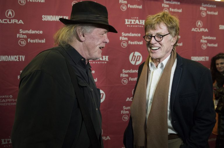 Actors Nick Nolte and Robert Redford attend the premiere of 