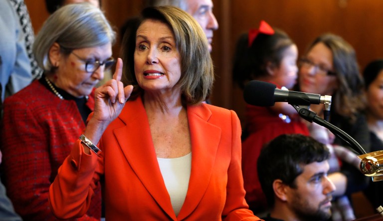 House Minority Leader Nancy Pelosi said at a press conference that talks to include a reauthorization for the Children's Health Insurance Program in a bill to fund the government are continuing. (AP Photo/Jacquelyn Martin)