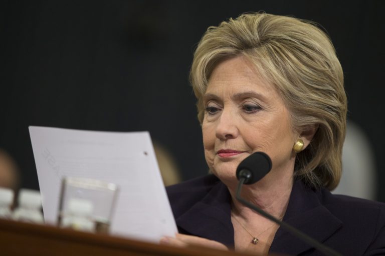 Former Secretary of State Hillary Clinton seemed confused in 2011 by another official who was using his personal email while working at the State Department, even though she too was using her own private email account and private server. (AP Photo/Evan Vucci)