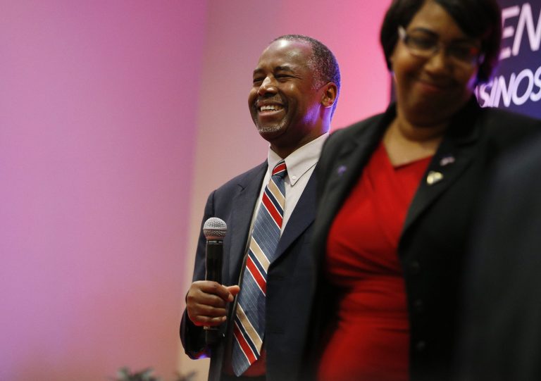 Speaking from Amman, Jordan, after visiting Syrian refugees this weekend with his wife Candy, Ben Carson said that refugees he spoke to want to be repatriated back into their homeland. (AP Photo)