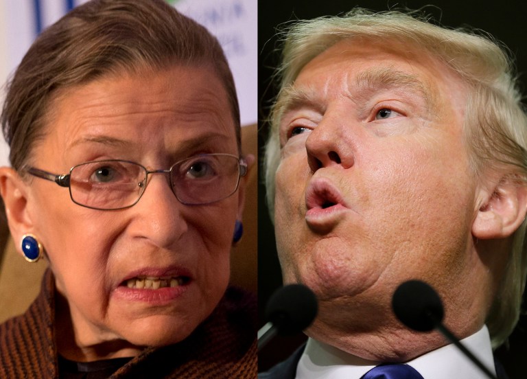 Justice Ruth Bader Ginsburg's descent into partisan political commentary directed at Donald Trump was a bridge too far for many of the nation's largest newsrooms. (AP Photos)