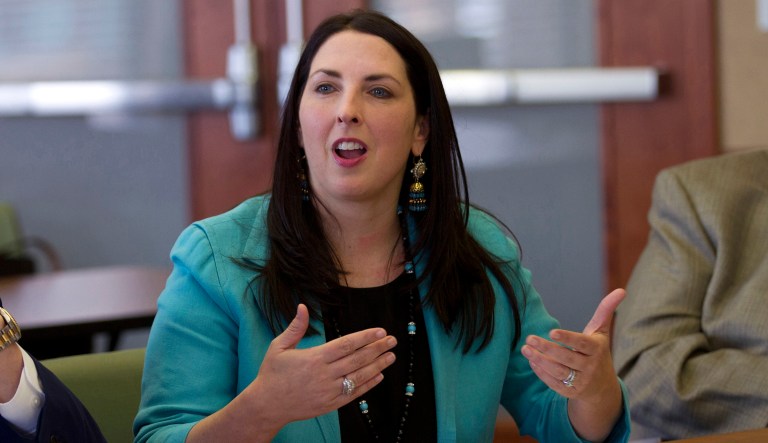 Republican National Committee Chairwoman Ronna Romney McDaniel said Wednesday her party does not want the votes of neo-Nazis and white supremacists. (AP Photo/Christopher Hermann, File)
