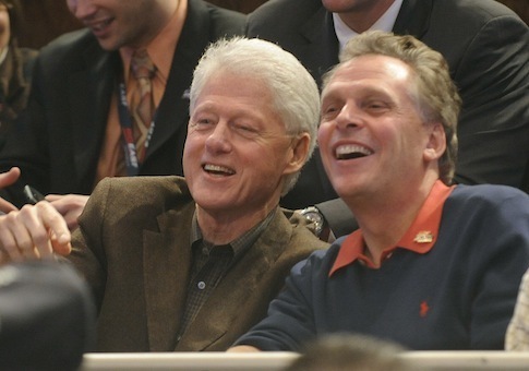 Virginia gubernatorial candidate Terry McAuliffe with mentor former President Bill Clinton. AP Photo