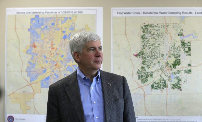 Michigan Gov. Rick Snyder will testify in Congress on March 17 about the state's response to the Flint water crisis. (AP Photo/Carlos Osorio)