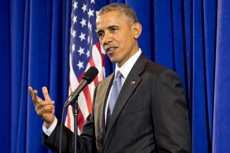 President Obama warned that failing to at least give nominee Merrick Garland a hearing in the Senate would be a sign that partisan politics is already intruding into the judicial system. (AP Photo)