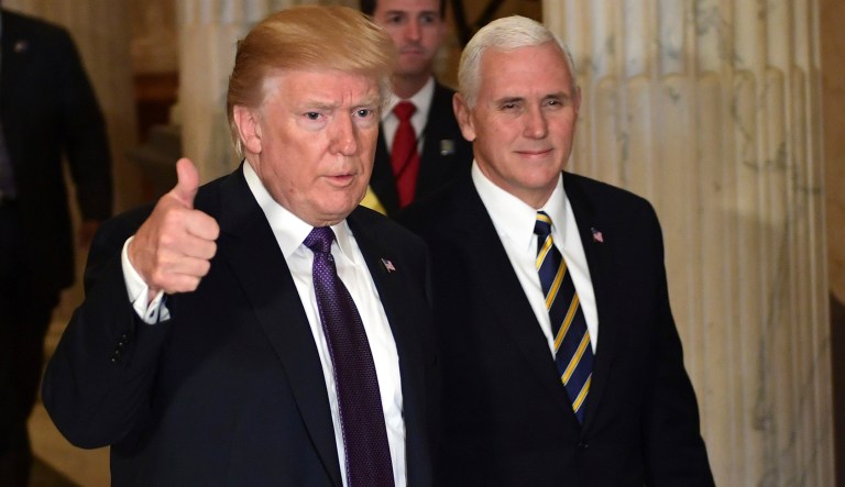 The Atlanta Journal Constitution reported that President Trump, Vice President Mike Pence, and Nick Ayers, Pence's chief of staff, will attend the game. (AP Photo/Susan Walsh)
