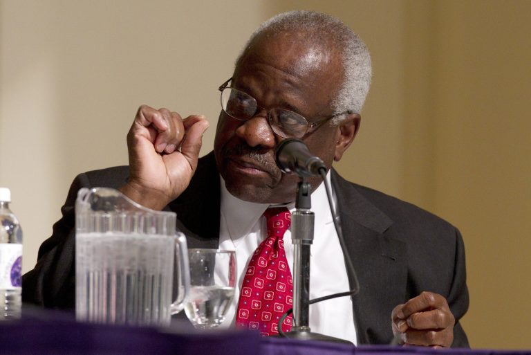 Supreme Court Justice Clarence Thomas left Nice, France, hours before a man drove a truck through a crowd, killing dozens. (AP Photo/Michael Dwyer, File)