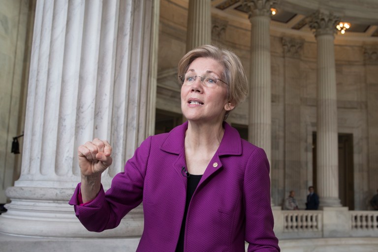 A conservative organization is leaning on an unlikely source to underscore Massachusetts Sen. Elizabeth Warren's largely light-on-substance record in office. (AP Photo/J. Scott Applewhite)