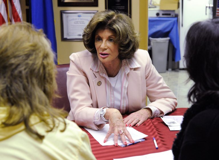 U.S. Rep. Shelley Berkley (D-NV) visits with constituents during a 