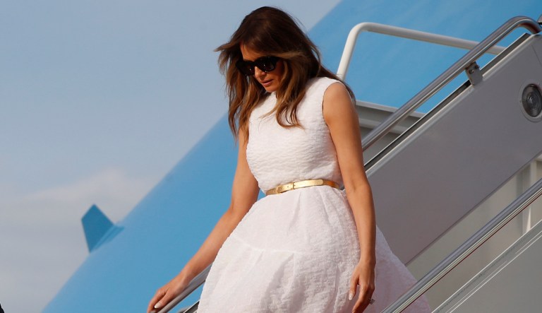 First lady Melania Trump spent the first months of her husband's presidency living in New York City so their son, Barron, could finish his school year. (AP Photo/Alex Brandon)