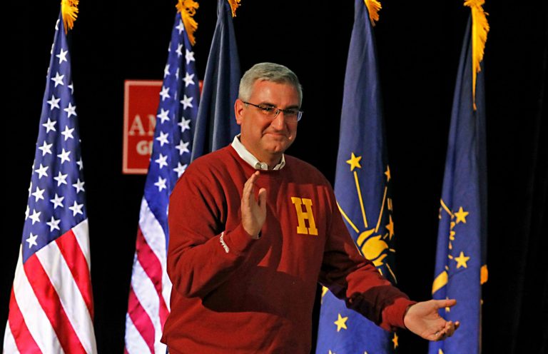 Lt. Gov. Eric Holcomb is the projected winner of Indiana's gubernatorial race. (AP Photo/Garry Jones)